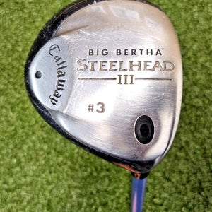 Callaway Big Bertha Steelhead III #3 Wood RH / Ladies ~42.75" / NEW GRIP /jd6828