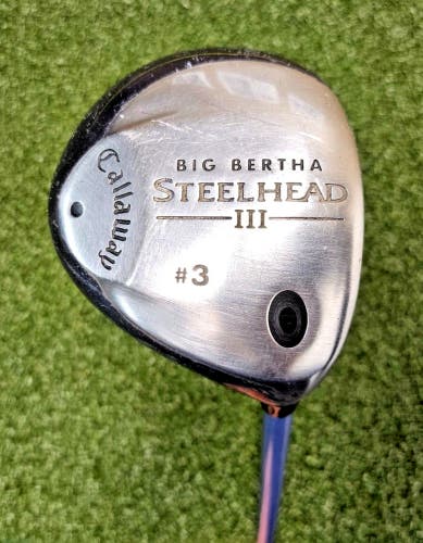 Callaway Big Bertha Steelhead III #3 Wood RH / Ladies ~42.75" / NEW GRIP /jd6828