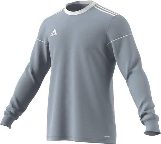 Adidas Youth Squadra 17 Size Small Gray White LS Soccer Jersey NWT $35