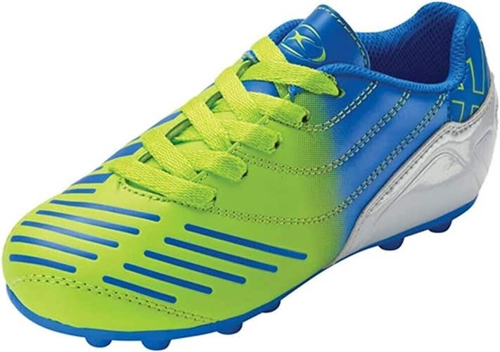 Xara Junior Velocity FG Soccer Cleats Green Royal Blue - Size 2.5y - MSRP $40