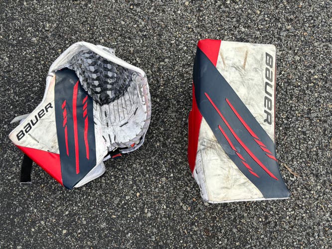 Used Regular Goalie Bauer Hyperlite Blocker and Glove