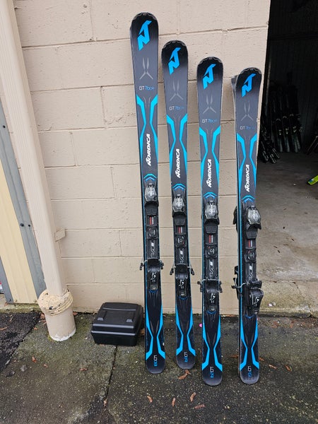 Used Men's Nordica 168 cm All Mountain Gt76ca Skis With Bindings Max Din 10