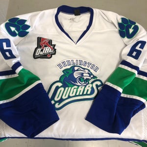 Burlington Cougars JrA XL white game jersey