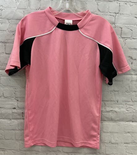 High Five Youth Unisex Size Large Pink Black White Soccer Jersey New