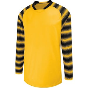 High Five Youth Unisex Prism Size Medium Gold Black LS Goalkeeper Soccer Jersey