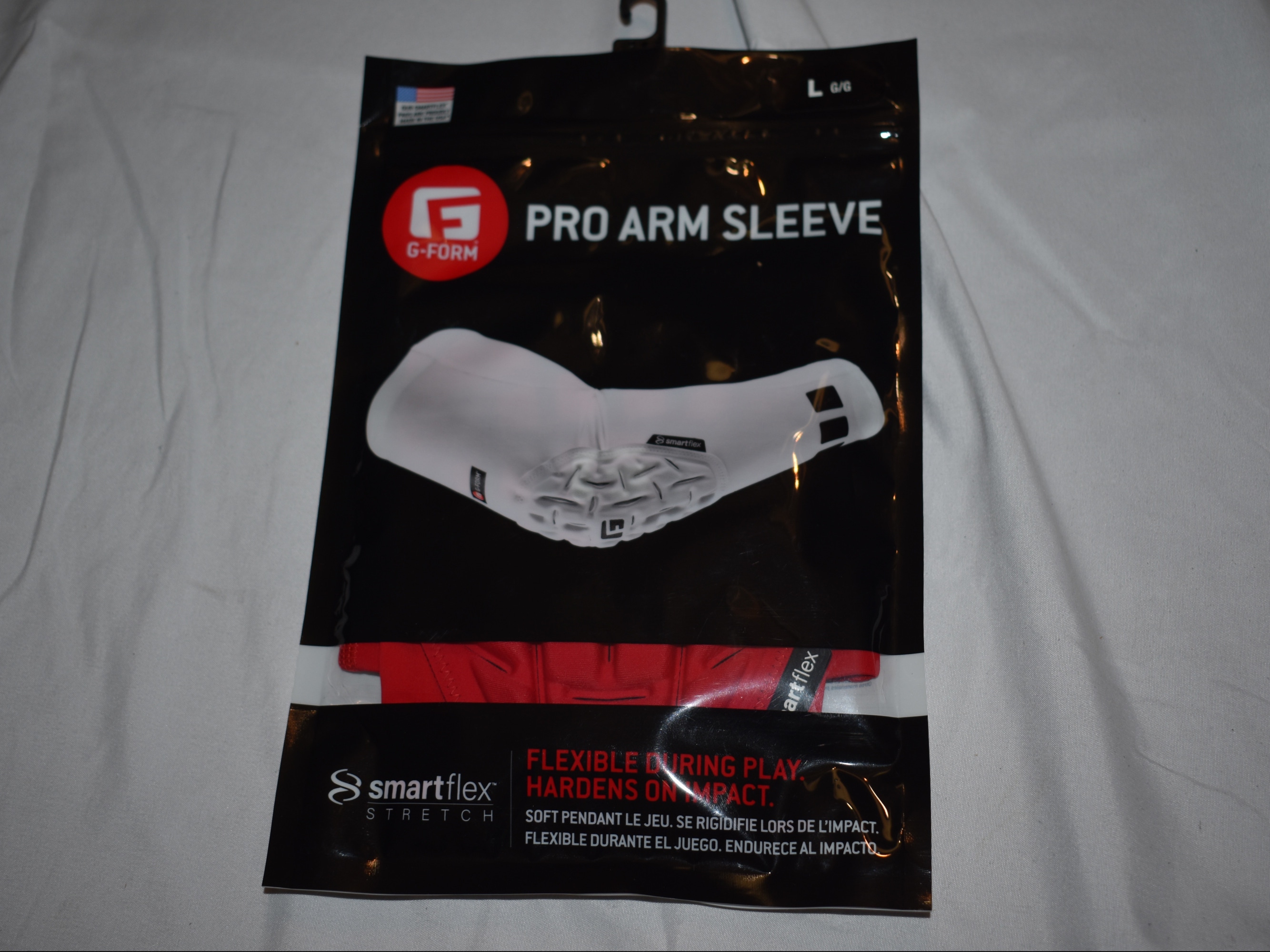 NEW - G-Form Protective Pro Arm Sleeve, Hardens on Impact, Red, Adult Large