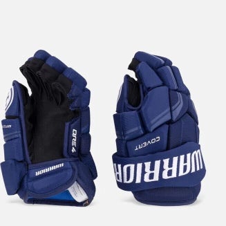 New Warrior Covert QRE4 10" hockey gloves junior JR royal blue ice glove inch