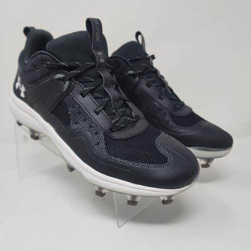 Under Armour Softball Cleats Womens 10 Black Glyde MT Charged Logo Lace Up molded