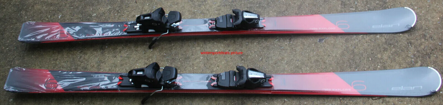 NEW Elan Explore 6 LS Ski's with EL 9.0 Bindings - Red, Black 160 cm