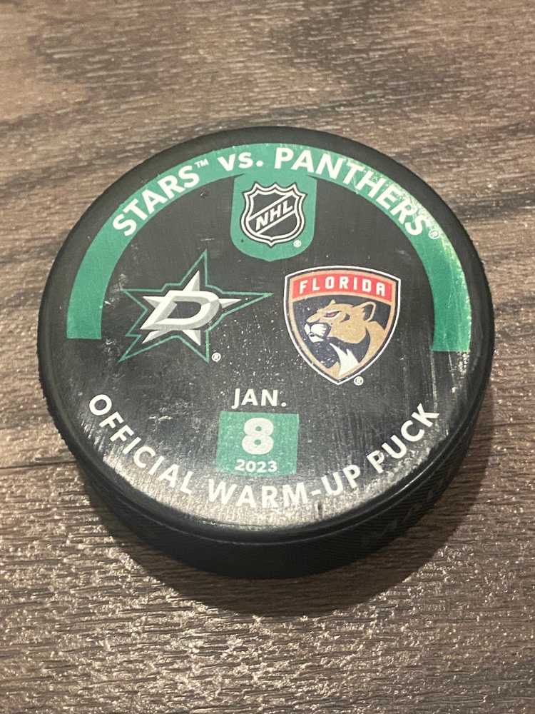 Dallas Stars vs Florida Panthers NHL Authenticated Hockey Puck