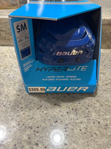 Like New Small-Medium Bauer Hyperlite Hockey Helmet SM Blue Used Once