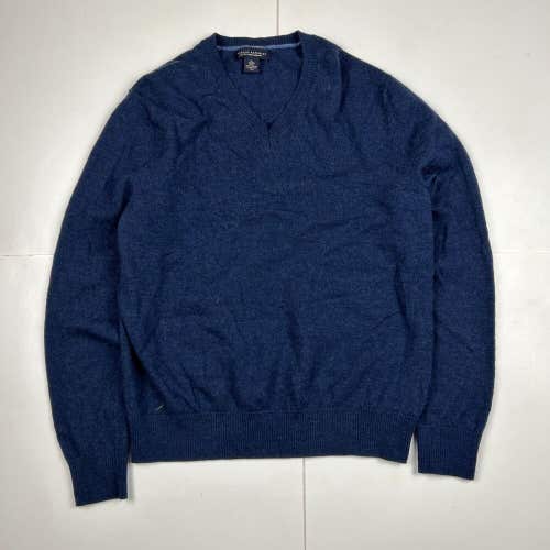 Banana Republic 100% Extra Fine Merino Wool Sweater V-Neck Navy Blue Large