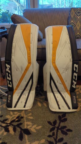 Used 34" CCM Premier P2.9 Goalie Leg Pads in great condition!