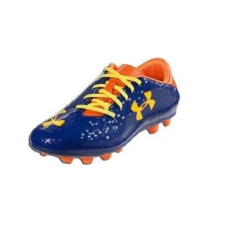 Under Armour Blur III HG JR Youth Soccer Cleats Blue Orange Yellow US Size 3.5Y