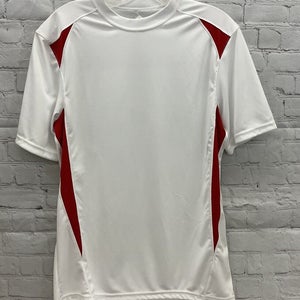 Augusta Youth Unisex Hawk White Red SS Crew Neck Soccer Jersey New
