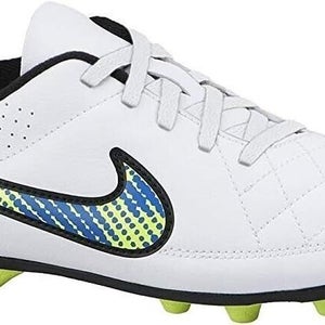 Nike Junior Tiempo Rio II FG-R Soccer Cleats White Volt - Size 6