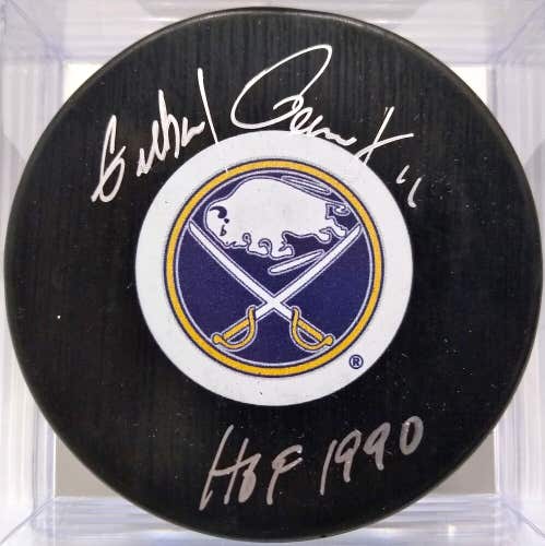 GILBERT PERREAULT Autographed Buffalo Sabres NHL Hockey Signed Puck HOF 1990