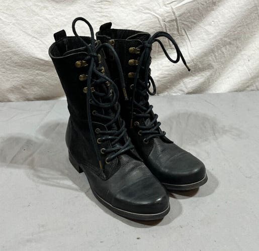Diesel Black Suede Leather Cap Toe Side Zip Women's Boots EU 37 US 6.5 EXCELLENT