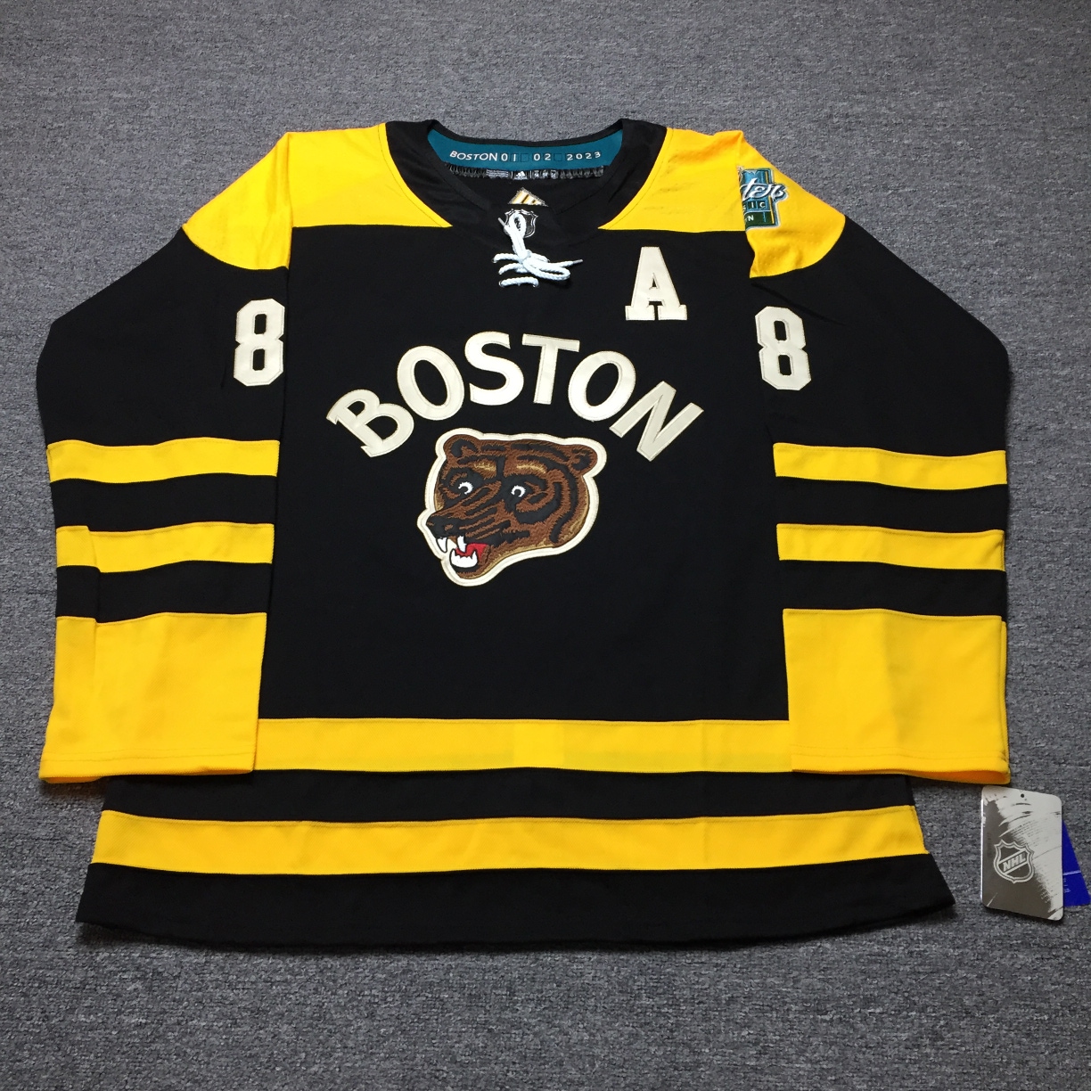 David Pastrnak Boston Bruins Hockey Jersey Black 56 Vintage