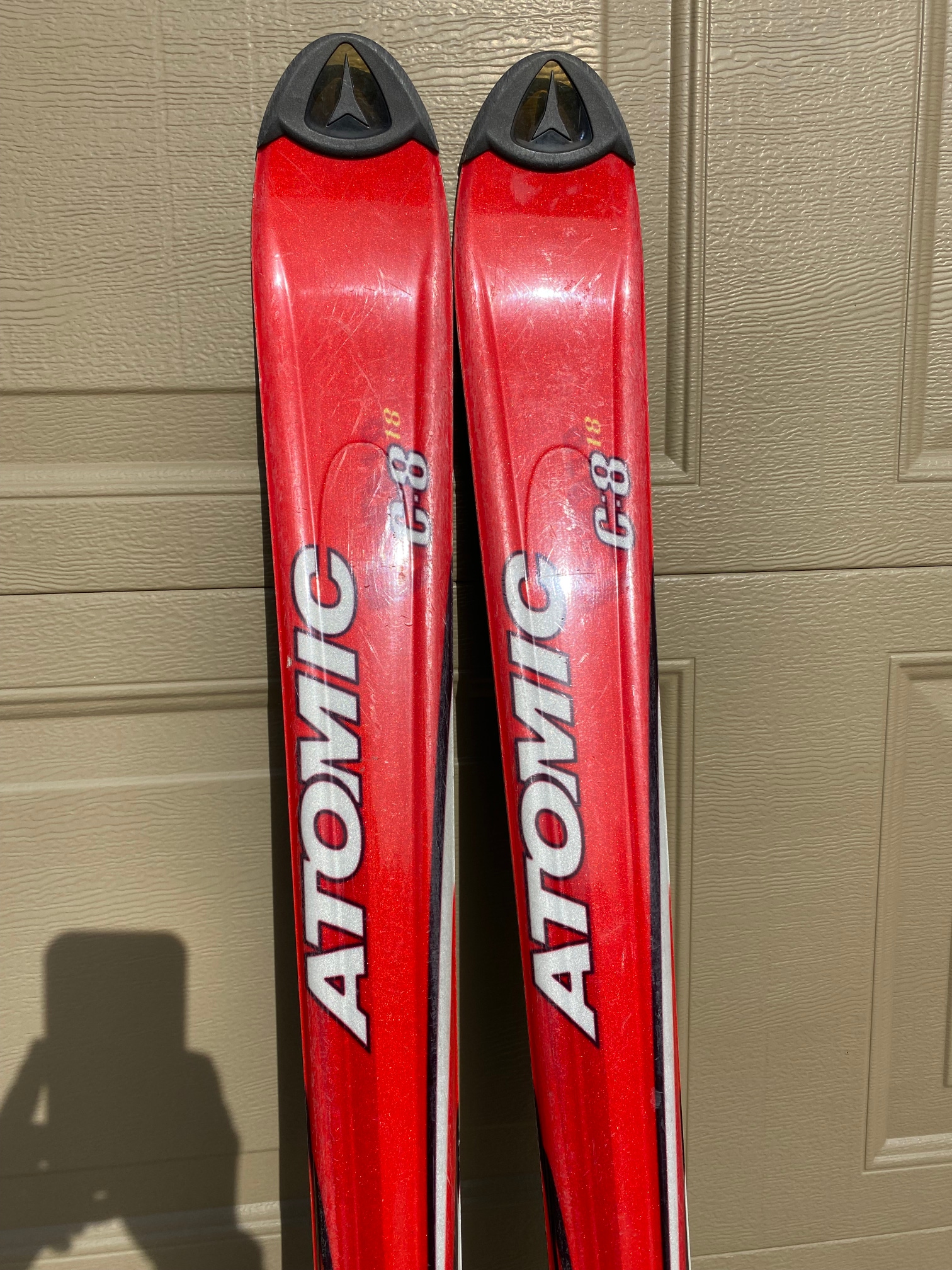 Used Men's Atomic 180 cm All Mountain Beta Carve C-8 Skis With Bindings