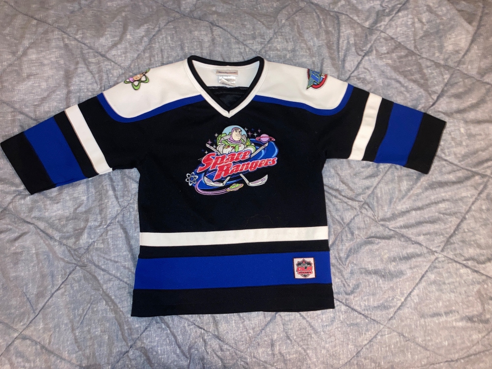 Used Buzz Lightyear Youth small (6) hockey jersey