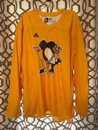 Pittsburgh Penguins Yellow Size 60 Adidas Practice Jersey