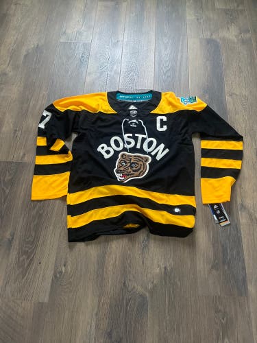Patrice Bergeron Black Boston Bruins Jersey Size 52