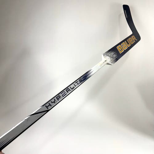 Used Navy and Gold Bauer Hyperlite 2 Goalie Stick P31 Curve 25" - #X10