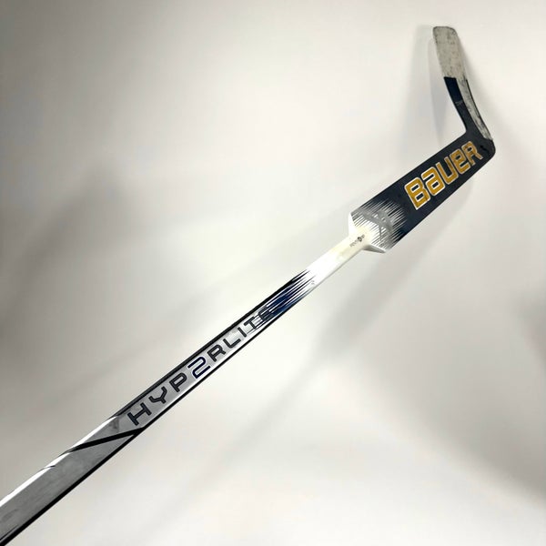 Used Navy and Gold Bauer Hyperlite 2 Goalie Stick P31 Curve 25" - #X13