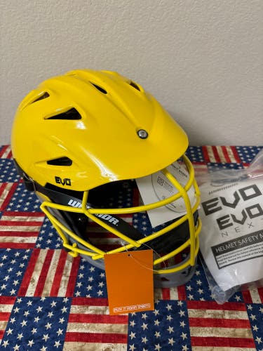 New Warrior Evo Next BOA Lacrosse Helmet S/M Yellow/Grey-205650