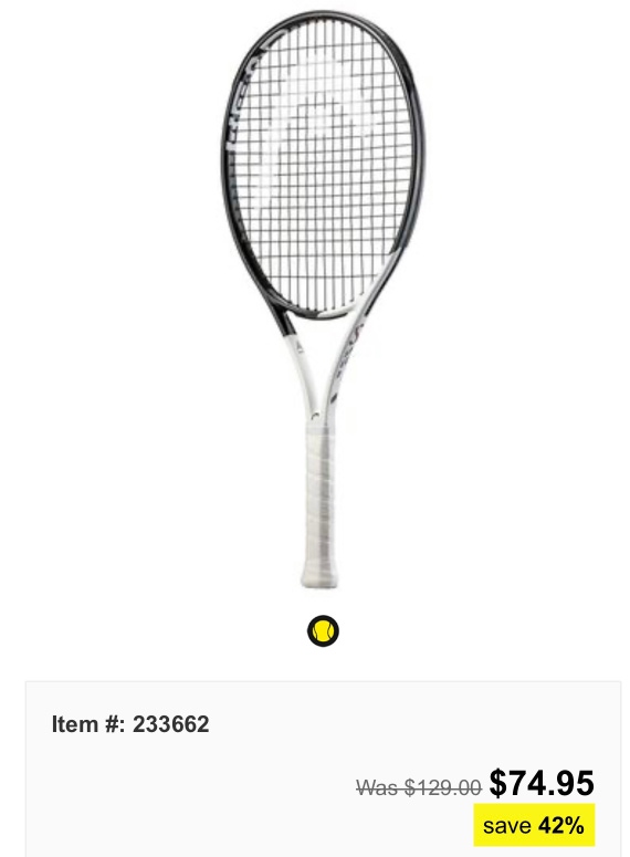 25” Head Speed Auxetic tennis racquet