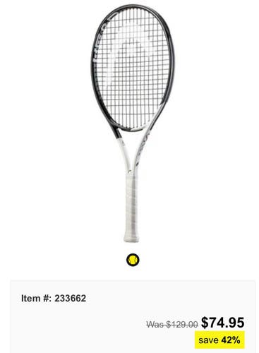 25” Head Speed Auxetic tennis racquet
