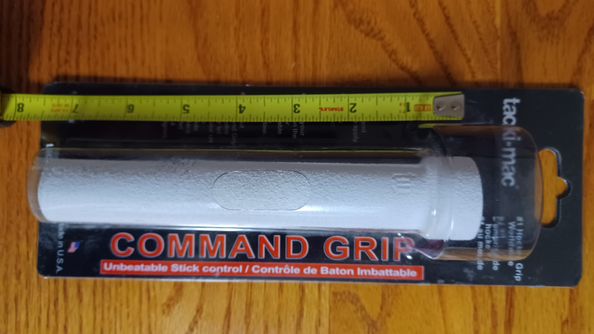 Tacki-mac command grip for top of players hockey stick - white - 7" long