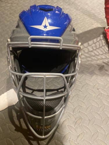 All Star Axis 7 Catchers Helmet  Blue/Grey