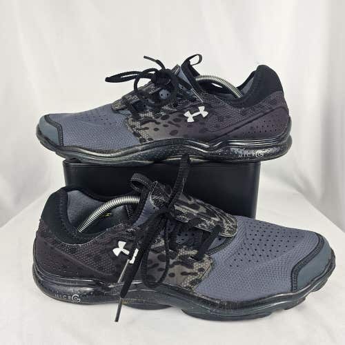 Under Armour Micro G Toxic 6 Black Gray Comfort Running Shoes Mens Size 12