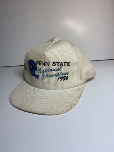 Vintage 80s Corduroy Penn State National Champions 1986 Hat