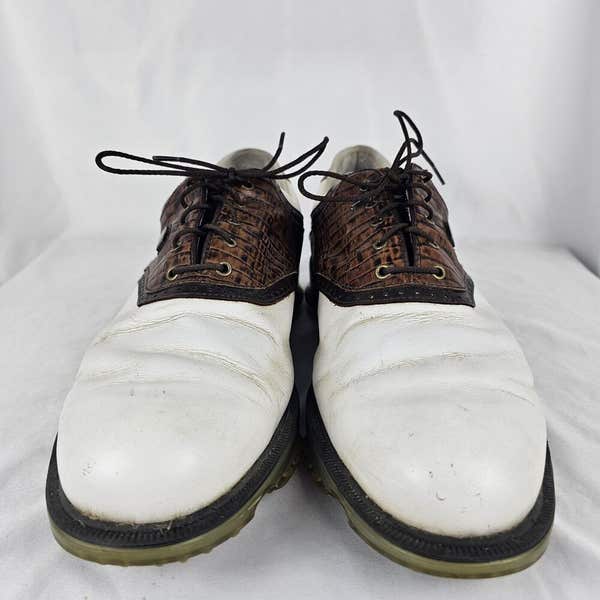 FootJoy Dryjoys Tour Golf Shoes Saddle Brown Gator Print  display picture 1