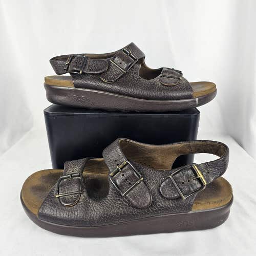 SAS Mens Sandals Size 9 WIDE Tripad Comfort Padded Bravo Adjustable Brown USA