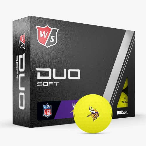 Wilson Staff 2023 Duo Soft NFL Golf Balls - Minnesota Vikings - Matte Yellow