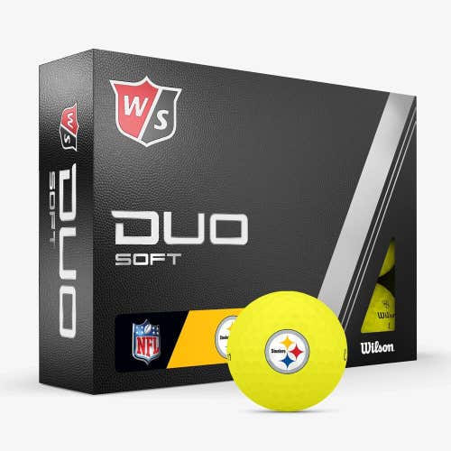 Wilson Staff 2023 Duo Soft NFL Golf Balls - Pittsburgh Steelers - Matte Yellow