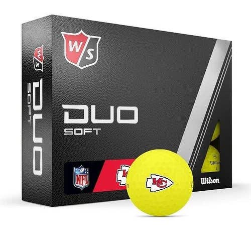 Wilson Staff 2023 Duo Soft NFL Golf Balls - Kansas City Chiefs - Matte Yellow