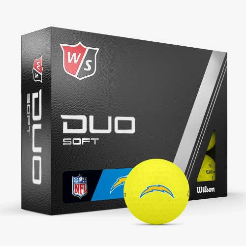 Wilson Staff 2023 Duo Soft NFL Golf Balls - Los Angeles Chargers - Matte Yellow