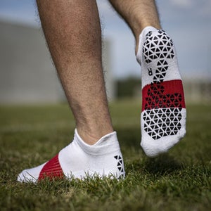 Pure Adult Unisex Grip Pro White Black Red Ankle Cut Socks NWT