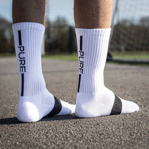 Pure Adult Unisex Classic White Black Cotton Athletics Socks NWT