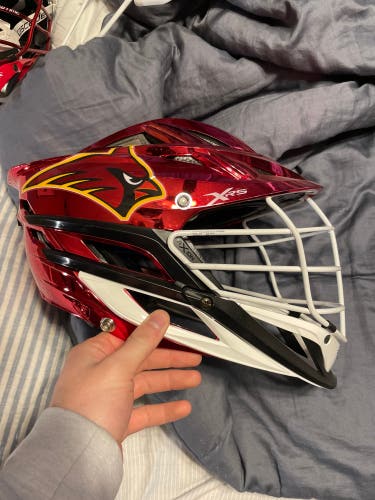 Calvert Hall Team Issued Chrome Red Lacrosse Helmet