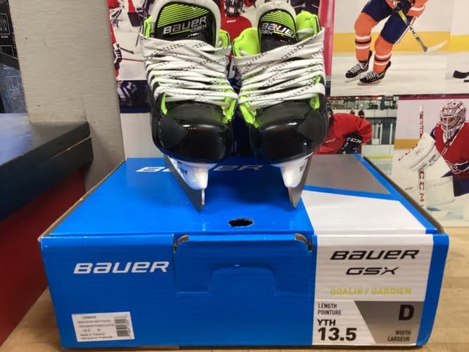 Youtu New Bauer GSX Hockey Goalie Skates Regular Width Size 13.5