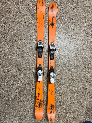 Used K2 Juvy Skis 139 cm Twin Tips Orange w Marker 7.0 Bindings