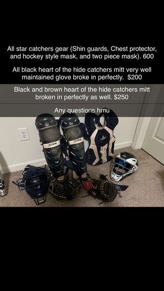 Baseball bats and catchers gear