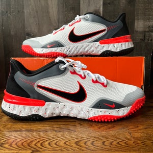 Nike Alpha Huarache Elite 3 Turf ‘White Red Black Grey’ CV3560-105 Mens Size 14.