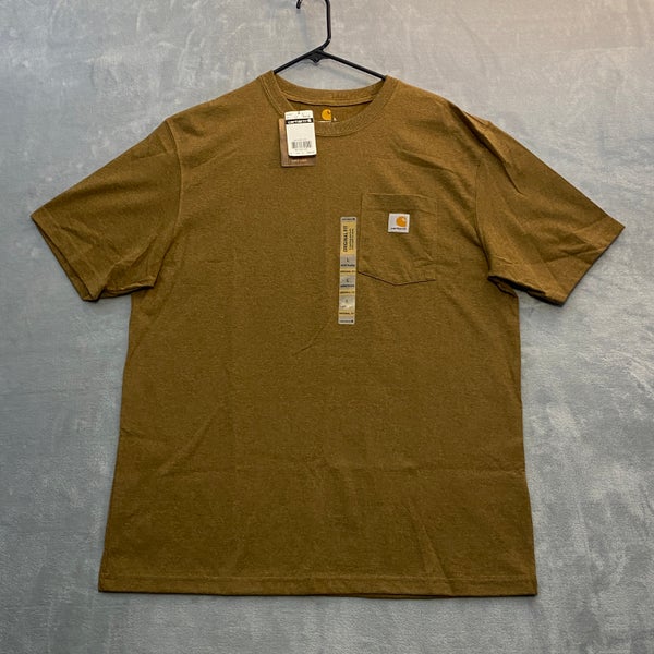 Carhartt K87 Pocket T Shirt Men Large Original Fit Brown Short